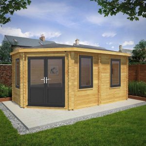 Adley 5m x 3m Dorchester Executive Corner Log Cabin With UPVC Windows & Doors - 44mm