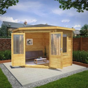 Adley 3m x 3m Somerset Corner Log Cabin - 28mm