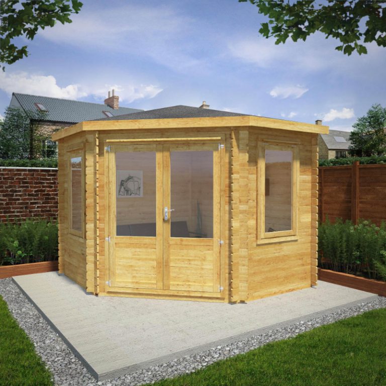 Adley 3m x 3m Somerset Corner Log Cabin - 34mm