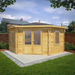 Adley 4m x 4m Somerset Corner Premium Log Cabin - 44mm