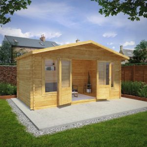 Adley 5m x 3m Lincoln Log Cabin - 28mm