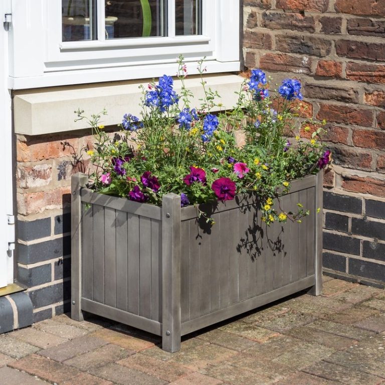 Rowlinson Alderley Grey Rectangular Planter