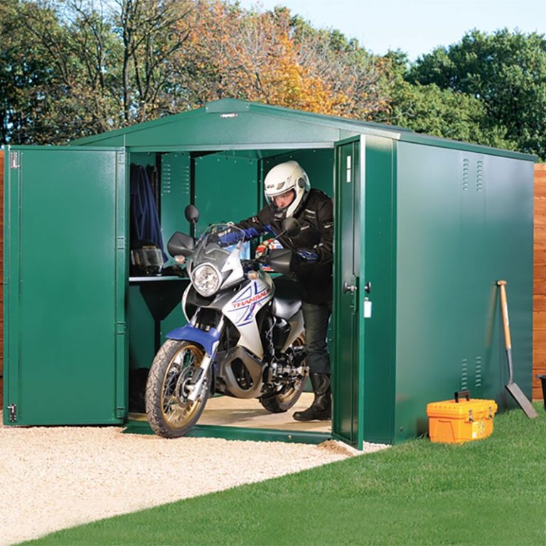 10'11 x 7'4 Asgard Gladiator Motorbike Garage Plus (3.3m x 2.2m)