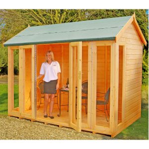 10'3x6'5 Shire Blenheim Wooden Summer House With Bi-Fold Doors