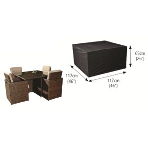 Classic Protector 6000 Modular 4 Seater Cube Set Cover Medium - Black