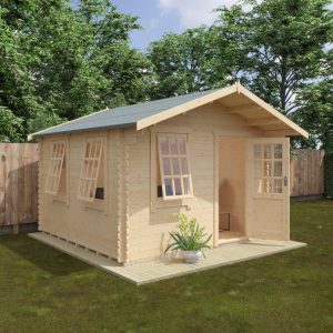 Redlands 12' x 12' Riviera Log Cabin - 28mm