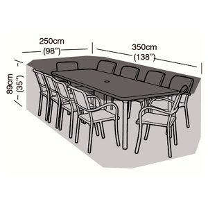 Oren Deluxe - 10 Seater Rectangular Patio Set Cover - 350cm