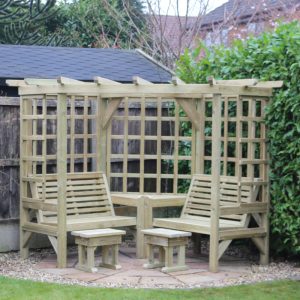 Moorvalley 4 Seater Full Trellis Corner Arbour