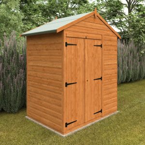 Redlands 6' x 4' Double Door Windowless Shiplap Modular Apex Shed