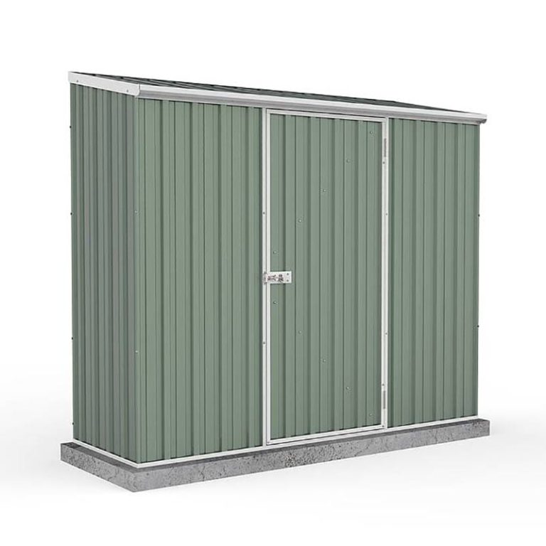 7'5 x 2'7 Absco Space Saver Pent Metal Shed - Pale Eucalyptus (2.26m x 0.79m)