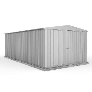 10' x 20' Absco Utility Metal Garage Workshop Shed - Zinc (3m x 6.1m)