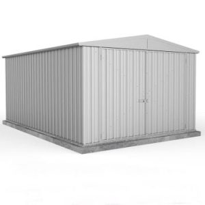 10' x 15' Absco Utility Metal Garage Workshop Shed - Zinc (3m x 4.48m)