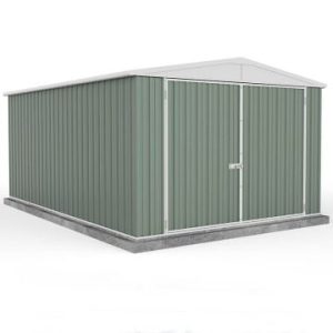 10' x 15' Absco Utility Metal Garage Workshop Shed - Pale Eucalyptus (3m x 4.48m)