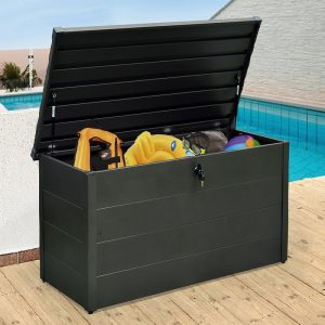 4' x 2' Falcon 130 Heavy Duty Metal Garden Storage Box 400L (1.3m x 0.6m)