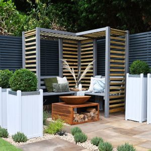 Forest Firenze Corner Garden Arbour Seat 5'11 x 5'11 (1.8m x 1.8m)