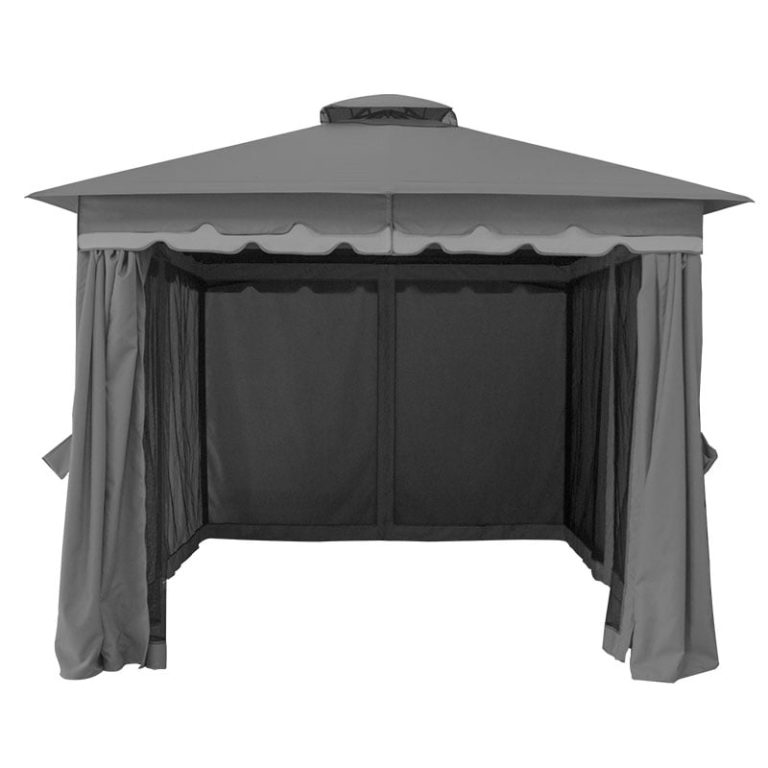 10' x 10' Glendale Monaco Garden Gazebo - Grey (3m x 3m)