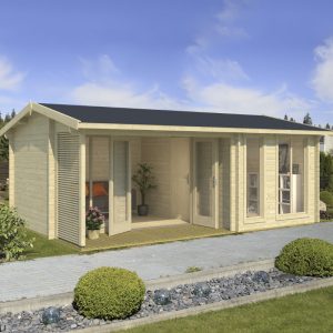 Greenway 4.3m x 6.15m Brompton Log Cabin - 44mm