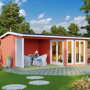 Greenway 5.7m x 3.7m Edward Log Cabin - 44mm