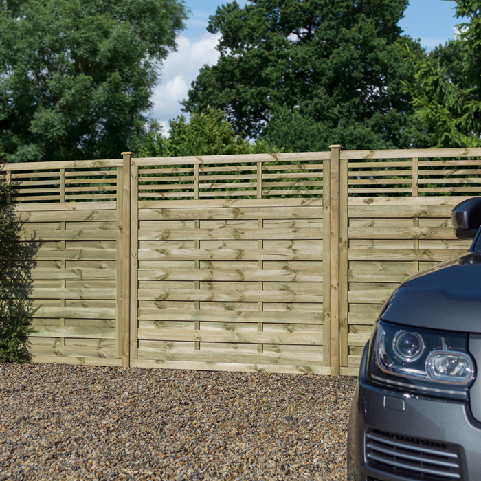 Rowlinson 6' x 5' Horizontal Weave Fence Panel With Slatted Top