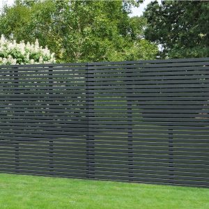 Forest 6' x 6' Contemporary Grey Slatted Fence Panel (1.8m x 1.8m)