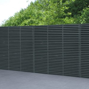 Hartwood 6' x 6' Contemporary Double Slatted Fence Panel - Grey