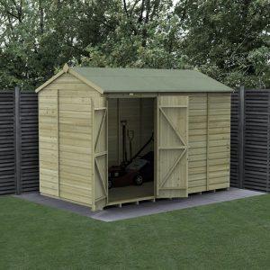 Hartwood 10' x 6' Pressure Treated Double Door Windowless Shiplap Reverse Apex Shed