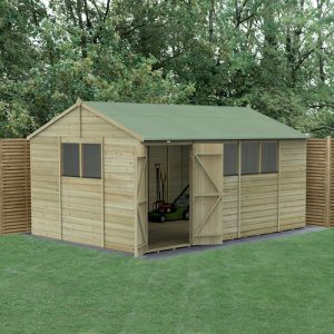 Hartwood 15' x 10' Pressure Treated Double Door Shiplap Reverse Apex Shed