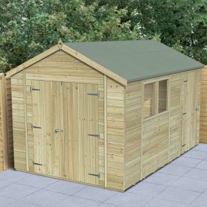 Hartwood 8' x 12' Double Door Premium Tongue & Groove Reverse Apex Shed Combo