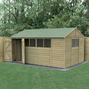 Hartwood Life Time 15' x 10' Double Door Overlap Pressure Treated Reverse Apex Shed