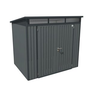 Hex Living 8' x 6' Hixon Double Door Metal Pent Shed - Anthracite Grey