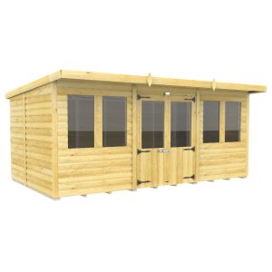 Holt 12' x 7' Alexander Loglap Pressure Treated Pent Summer House