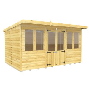 Holt 12' x 8' Alexander Loglap Pressure Treated Pent Summer House