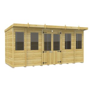 Holt 14' x 6' Alexander Loglap Pressure Treated Pent Summer House