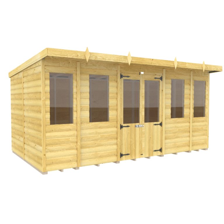 Holt 14' x 8' Alexander Loglap Pressure Treated Pent Summer House