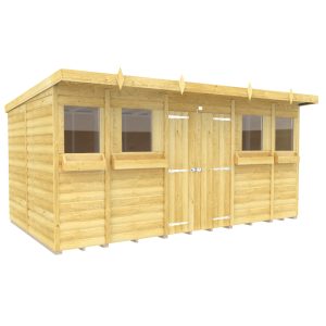 Holt 14' x 8' Handsworth Loglap Pressure Treated Pent Summer Shed