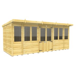 Holt 16' x 7' Alexander Loglap Pressure Treated Pent Summer House