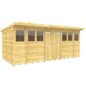 Holt 16' x 8' Handsworth Loglap Pressure Treated Pent Summer Shed