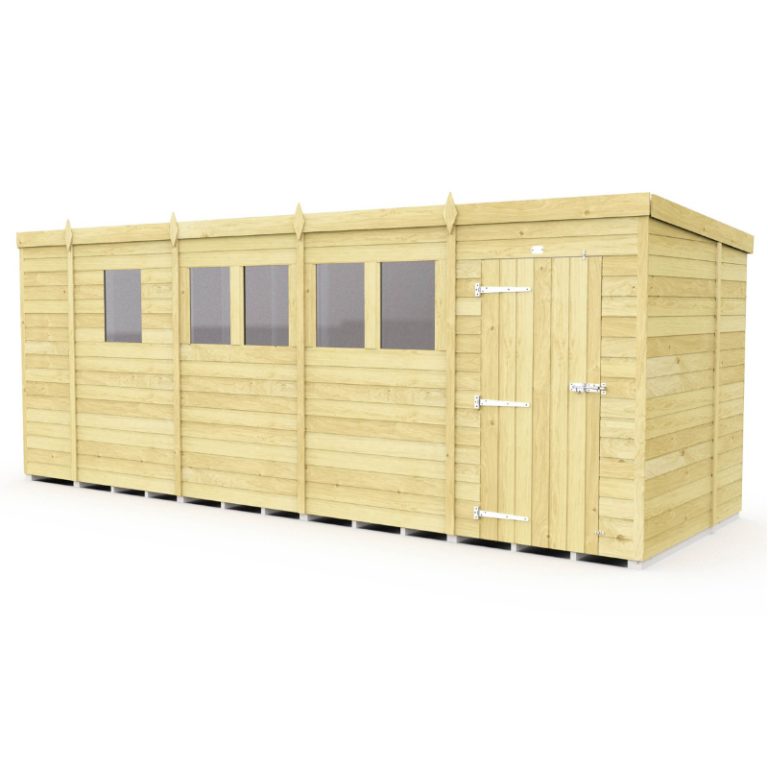 Holt 17' x 7' Pressure Treated Shiplap Modular Pent Shed