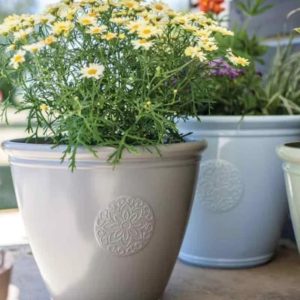 La Hacienda Eden Embelm Grey Garden Pot - 40cm