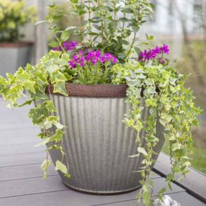 La Hacienda Irondale Silver Garden Pot - Large - 52cm