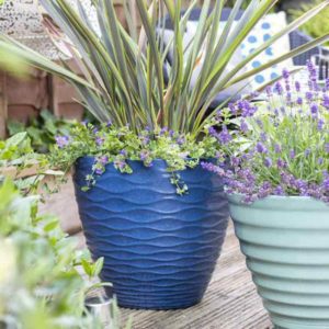 La Hacienda Windermere Blue Garden Pot - 38cm