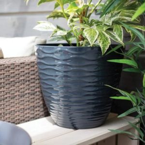 La Hacienda Windermere Charcoal Garden Pot - 33cm