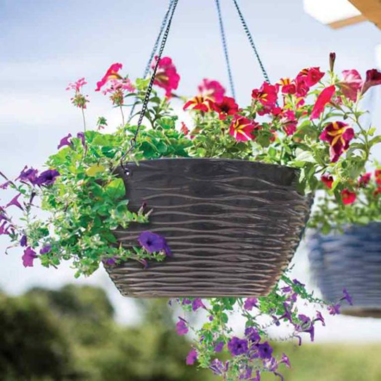 La Hacienda Windermere Charcoal Hanging Basket - 35cm