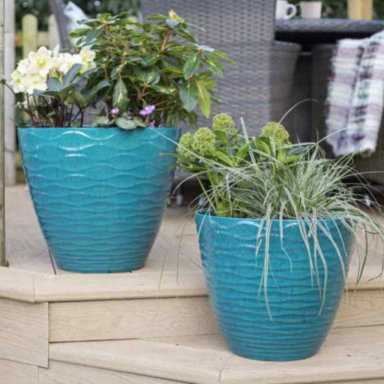 La Hacienda Windermere Teal Garden Pot - 38cm