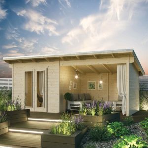 Rowlinson 5.9m x 2.5m Oasis Log Cabin