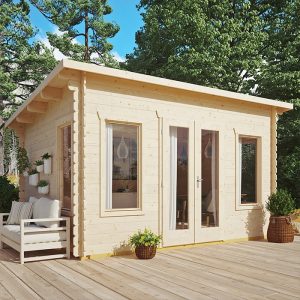 Rowlinson 4.4m x 3.4m Sanctuary Log Cabin