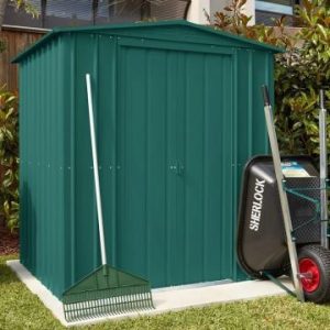 6' x 4' Globel Heritage Green Apex Metal Shed (1.84m x 1.23m)