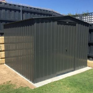 10' x 10' Globel Anthracite Grey Apex Metal Shed (3.08m x 3.09m)