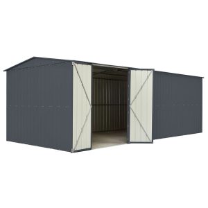 10' x 19' Globel Anthracite Grey Double Door Metal Workshop (3.07m x 5.88m)