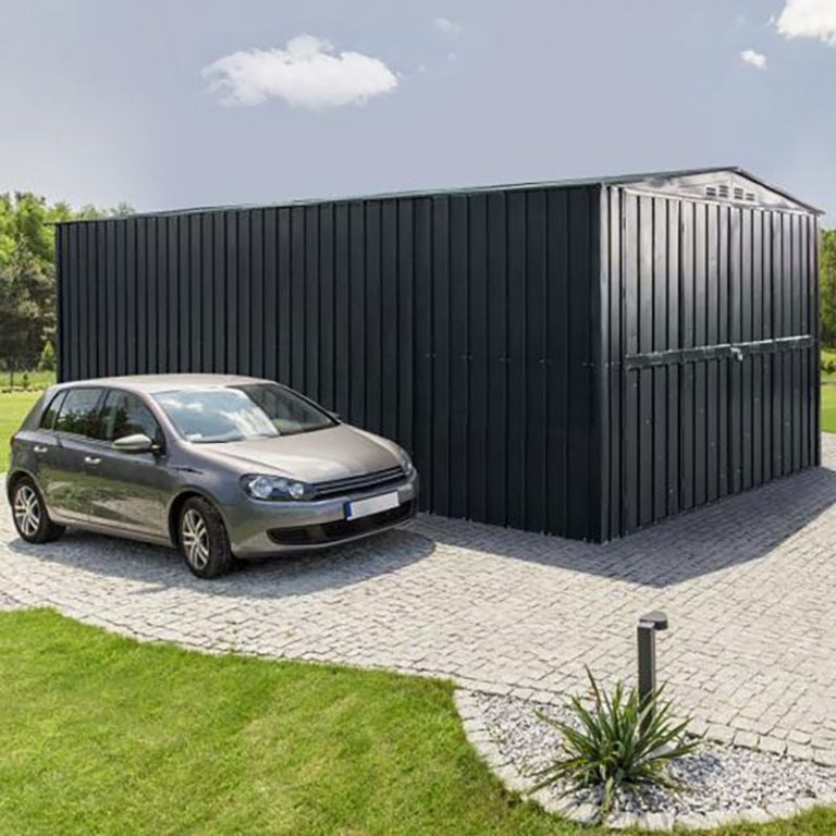 10' x 23' Globel Double Door Garage - Anthracite Grey (2.9m x 7m)